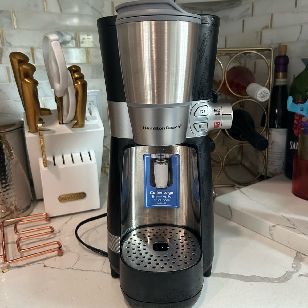 Hamilton Beach Single Serve Coffee Maker - Black and Silver